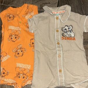 Disney Simba Orange and Beige Bodysuits